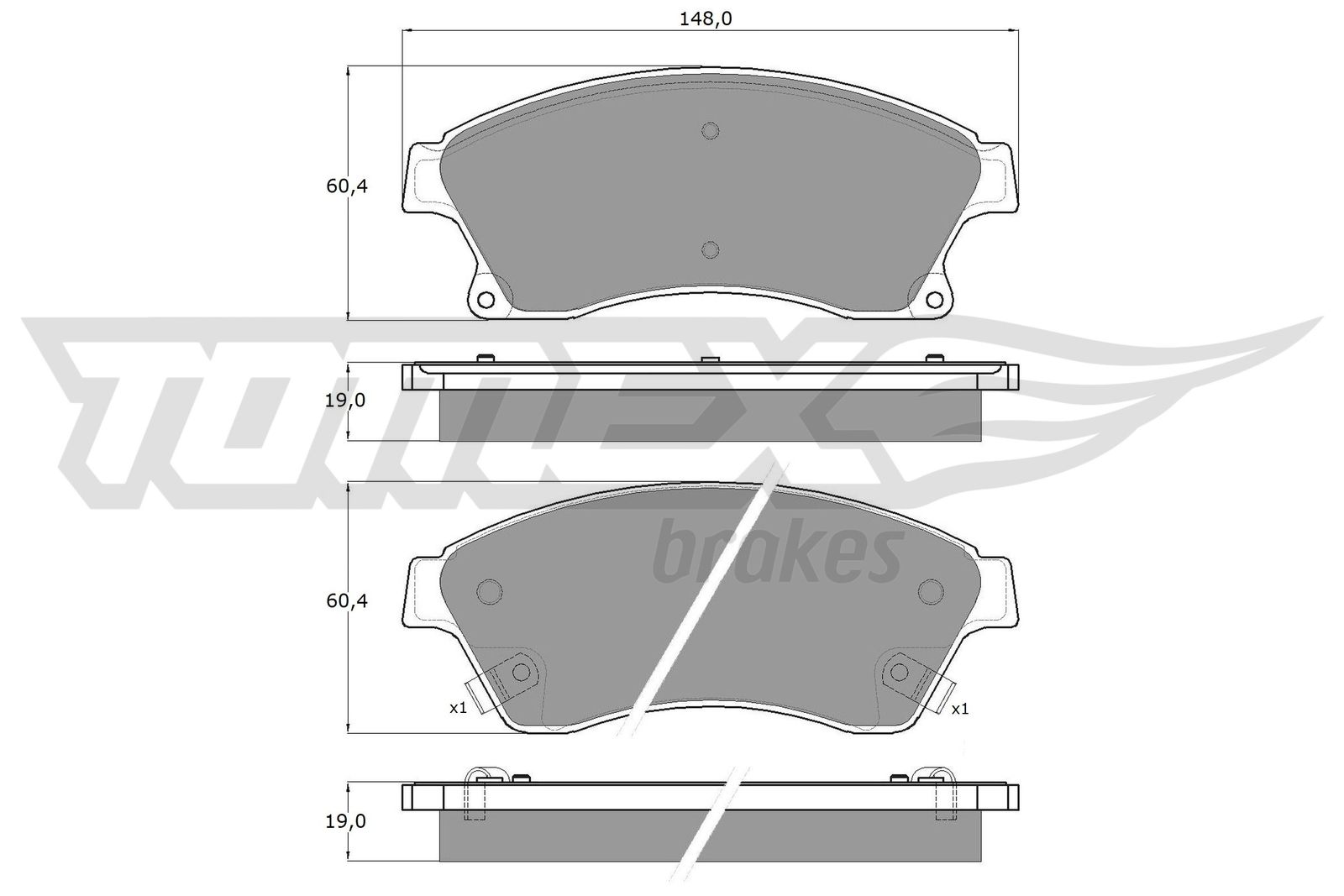 Sada brzdových platničiek kotúčovej brzdy TOMEX Brakes